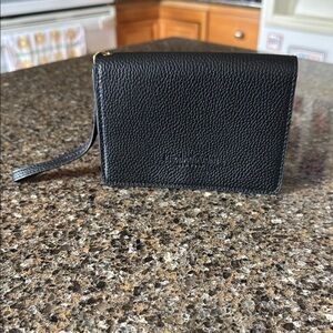 Elizabeth Arden Textured Black Leather Wristlet